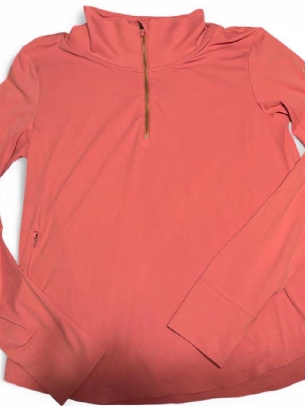 Rhone Pink Longsleeve Athletic Jacket with Gold Accents size M